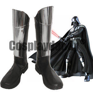 Dark Lord of the Sith Darth Vader Anakin Skywalker Cosplay Shoes Tall Boots S008