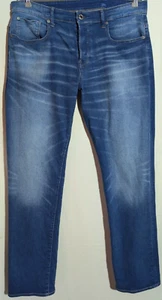 Men's G-Star Raw 3301 Relaxed Straight Stretch Blue Jeans Size 36" Leg 36" - Picture 1 of 14