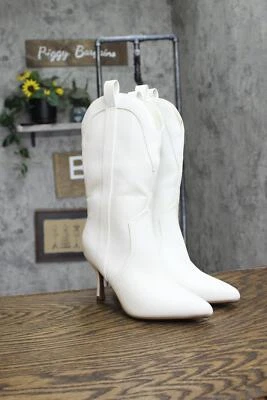 Wild Fable Bryce Heeled Western Cowboy Boots with Memory Foam Insole White 6M - Image 1 of 4