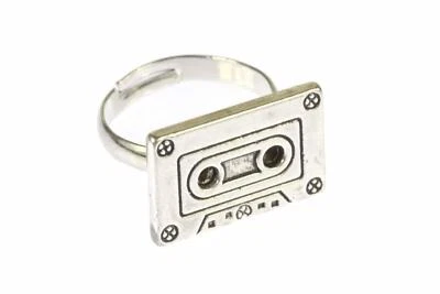 Anillo de casete miniblings DJ música músico cinta mixta plateada MC Foto 1 de 4