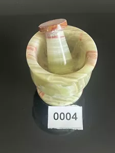 KCGS Mini grüner Onyx Mörser & Stößel handgeschnitzt, Stein, Schnitzerei, Madagaskar - Bild 1 von 18