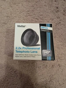 Vivitar 55mm  2.2x TELEPHOTO CAMERA LENS - VIV-55T - Includes Pouch & Caps - Picture 1 of 4
