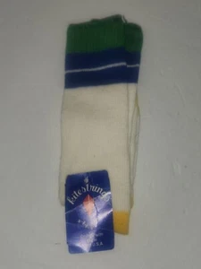 Vintage neu mit Etikett Kitestrings Anzugsocken Jungen Größe 6/7. Gelb Grün Streifen  - Bild 1 von 4