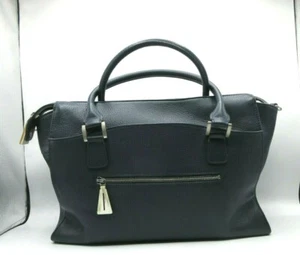Nina Griscom for GiGi New York Leather Nina Satchel Navy - Picture 1 of 12