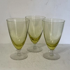 3 Duncan Miller PATIO Iced Tea Goblets Yellow Chartreuse - Picture 1 of 6