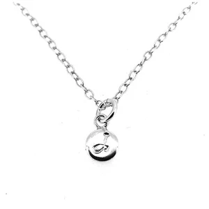 Buchstabe J Initiale Halskette klein 6 mm personalisiert Scheibe Anhänger Sterlingsilber - Bild 1 von 4