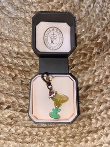 NEW NIB Juicy Couture Margarita Cocktail Lime Umbrella Straw Cactus Glass Charm - Picture 1 of 3