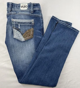 Yaso Damen Jeans Skinny Blau Denim Distressed Stretchjeans Größe 9/10 (32x29) - Bild 1 von 9