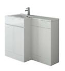 Bathroom Cabinet Vanity Unit Sink Basin Cabinet Wc Unit L Shape 1100 White