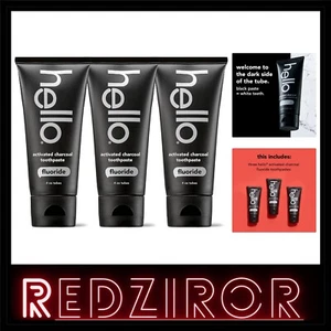 Fluoride-Free Activated Charcoal Toothpaste with Mint & Coconut Oil – 3 Tubes - Picture 1 of 11