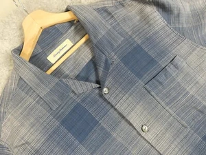 Tommy Bahama Hemd Herren 2XL blau kariert Button Down Regular Fit Seidenmischung - Bild 1 von 7