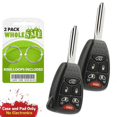 2 Replacement For 2004 2005 2006 2007 Dodge Grand Caravan Key Fob Shell Case Foto 1 de 3