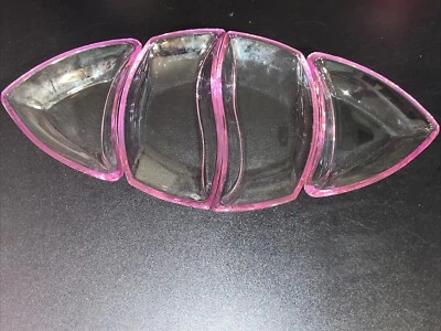 Juego de 4 platos seccionales para servir Luigi Bormioli púrpura/amatista ITALIA 191/2"  Foto 1 de 2