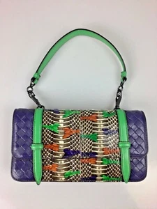 NEW AUTHEN BOTTEGA VENETA - Intrecciato Leather and Snakeskin Small Shoulder Bag - Picture 1 of 12