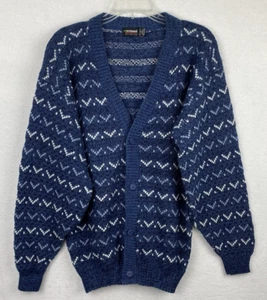 Cárdigan suéter pequeño Exchange Unlimited para hombre azul blanco azul botones - Imagen 1 de 7