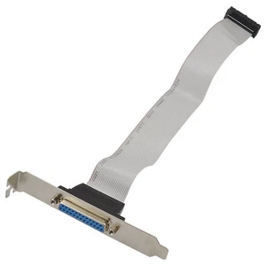 Parallel Port Cable DB25 Female to 26 Pin IDC header Socket full height bracket - Picture 1 of 2