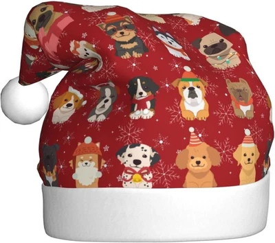 Sombrero de Navidad, Sombrero de Navidad de Santa para Adultos, Perros Lindos  Foto 1 de 4