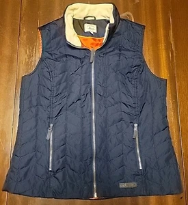 G.H.Bass Mens Navy With Orange Inlay Insulated Quilted Pattern Vest Large Hunt - Picture 1 of 6