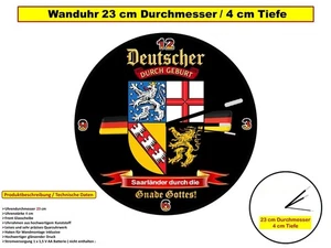 Deutschland Motiv - Bundesländer -Wanduhr 23 cm Durchmesser - Bild 1 von 3