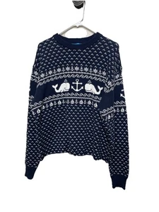 Suéter Kiel James Patrick Tostado Ballena Costera Talla XXL Azul Blanco Náutico - Imagen 1 de 8