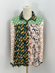 NUEVO CON ETIQUETAS Maeve Anthropologie Mujer Camisa Abotonada Talla S Blusa Retazos - Imagen 1 de 6