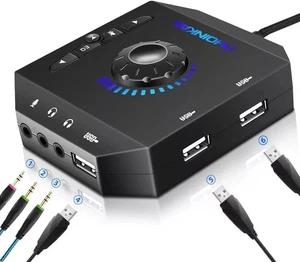 External Sound Card, PHOINIKAS USB Audio Adapter for PC Windows, Mac, Linux, Lap - Afbeelding 1 van 9