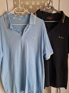 2x Ben Sherman Polo-Shirt XXL Blau Schwarz Original England Skin Punk Mod Oi - Bild 1 von 12