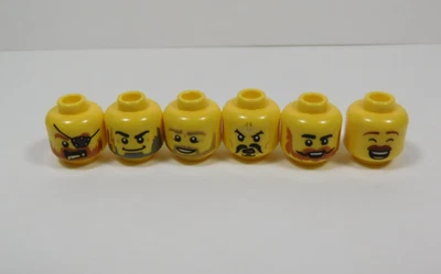 乐高 6 件装黄色男性男孩印花头带面部头发迷你公仔 S8 — 第 1/2 张图片