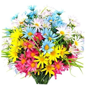 4 Bundles Artificial Large Daisy Fake Plants Flowers Faux Silk Wildflowers - Picture 1 of 7