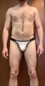 GX3 White Black Pouch Tanga Bikini Brief Japanese Small - Picture 1 of 7