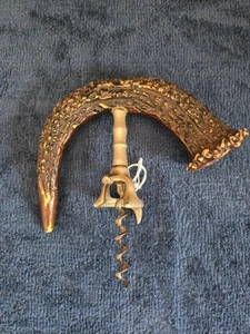 Antique Stag Antler Horn Handle Bar Direct Pull Corkscrew - Picture 1 of 7