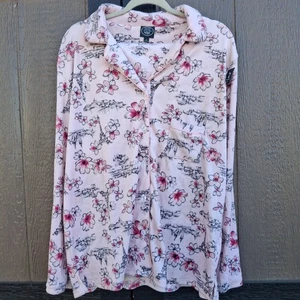 Laura Ashley Damen Pyjama Set rosa Paris Blumen zweiteilig Fleece Gr. XL NEU! - Bild 1 von 8
