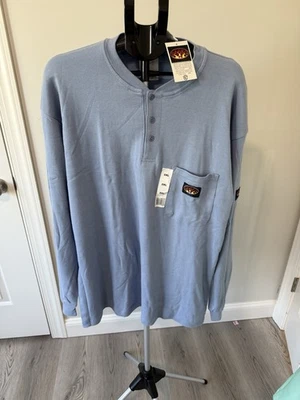 NUEVO-Rasco FR Impermeable Manga Larga Henley Azul Talla 2XL Foto 1 de 4