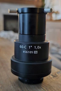 Zeiss 456105 Microscope Camera Adapter 60-C 1” 1,0X + Eyepiece Adapter - Picture 1 of 2