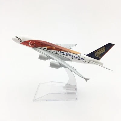 Modello Aereo Diecast 1:400 Airbus A380 Singapore Airlines SG50 16cm Collezione - Immagine 1 di 4
