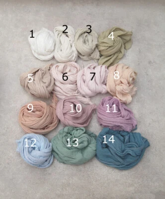 Stretch Cheesecloth Wrap, Extra Long, Newborn Baby Cotton Wrap, Baby Prop - Image 1 of 4