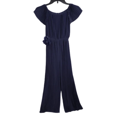 Monsoon Navy Blue Sunray Corsage Pleated Jumpsuit, Size: Girl's 9-10 Yrs *NWT* - Image 1 of 4