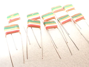 Mullard Tropical Fish Capacitors 50V 15nF =153 FULL LEADS GREAT CONDITION x10pc - Picture 1 of 5
