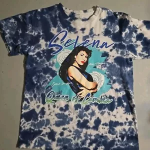 Selena Tye Dye T Shirt Women's Size Medium Blue White Merch - Picture 1 of 12