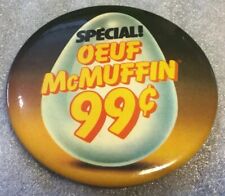 Vintage McDonald's Quebec Promo Button Pinback Special ! Oeuf McMuffin 99 Cents