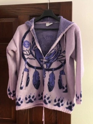 Vintage Native People Spirit Jamie Chavez Wool Wolf Design Jacket W/ Hood Size L - Image 1 of 4