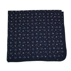 Janie and Jack Navy Blue Bear Pine Tree Cotton Baby Blanket Security Lovey 2019 - Picture 1 of 2