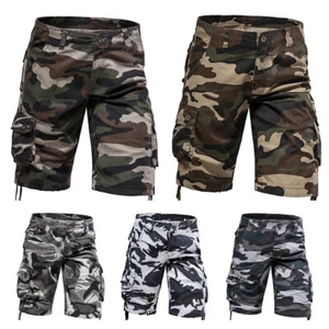 Men's Camouflage Half Pants Multi-Pocket Summer Outdoor Loose Cargo Shorts - Picture 1 of 30