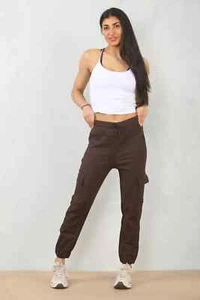 NEW LADIES CARGO COMBAT STRETCH CASUAL TROUSERS WOMENS SLIM FIT SPORT JOGGERS - Picture 1 of 33