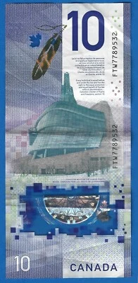 Canada $10 2018 BC-77a Circulated Polymer Note - First Prefix FTW7789532 - Image 1 of 3