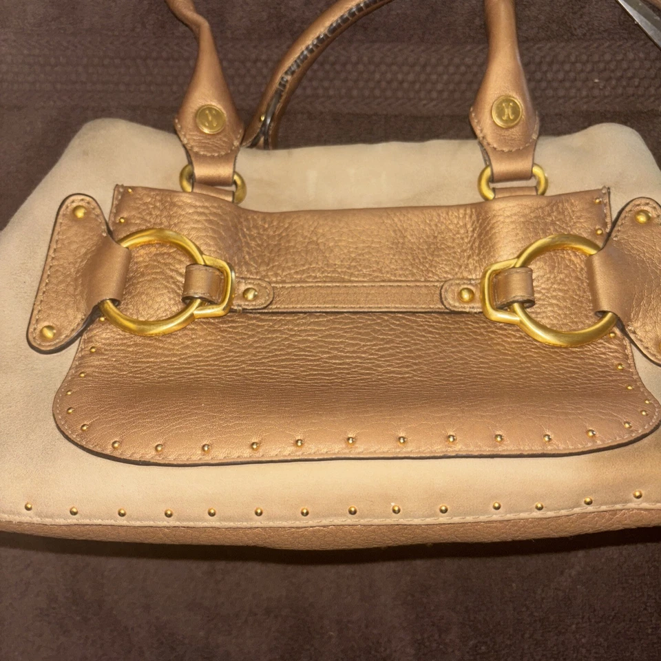 Bolso de hombro Cole Haan Stephanie de cuero/gamuza marrón Foto 1 de 4