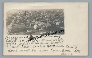 RPPC Aerial View Railroad LEBANON IN 1906 Indiana Vintage Real Photo Postcard - Picture 1 of 2