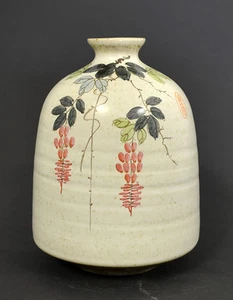 Handgefertigte & handbemalte Keramik Vase 41/4" Höhe x 3 1/4" Breite einzigartiges Design MDLF-1 - Bild 1 von 2