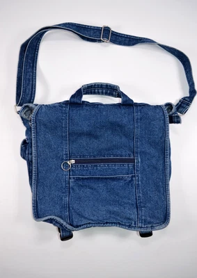 Винтажный синий Jean джинсовой ткани грузовой сумочки наплечная сумка с короткими ручками Messenger сумка - Изображение 1 из 4