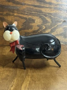 Figura Caja Baratija Gato Negro De Colección con Tapa - Patas de Metal, Lazo Rojo, Lindo Gatito - Imagen 1 de 10